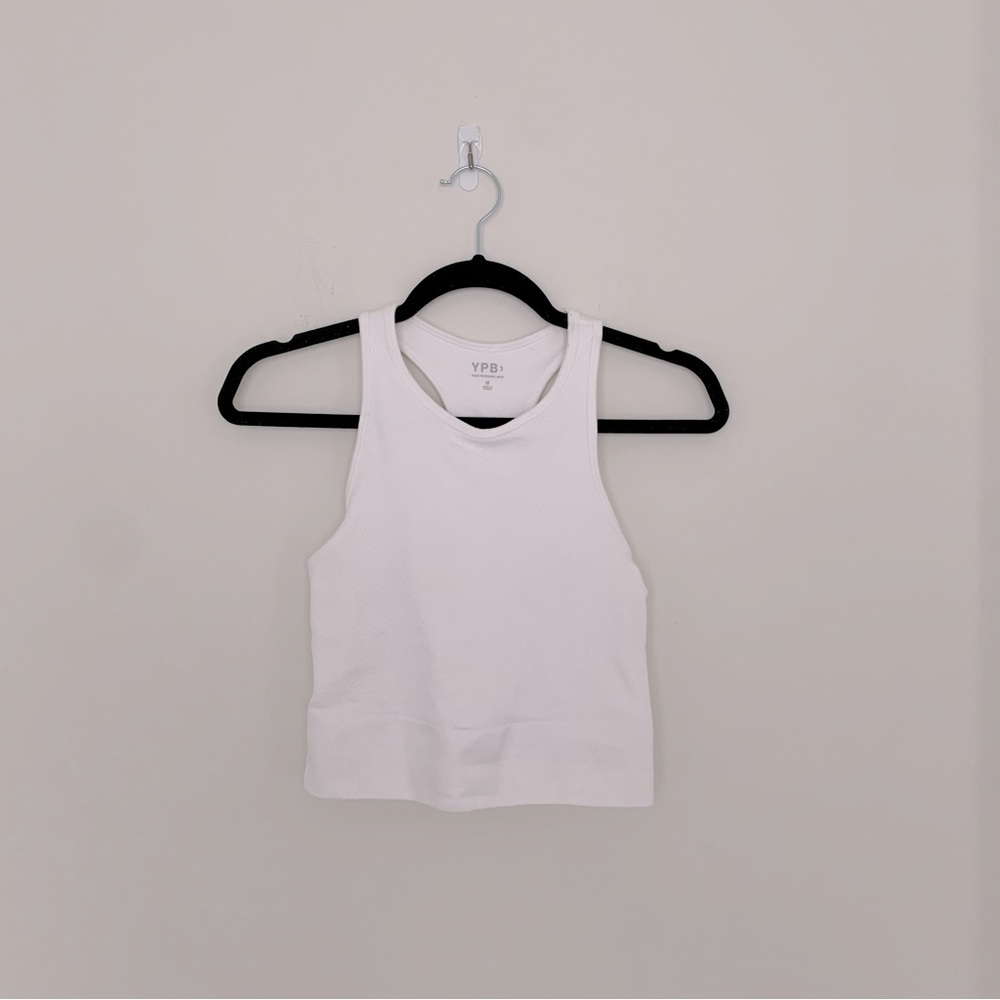 YPB Abercrombie Women’s White Crop Workout Athletic Tank